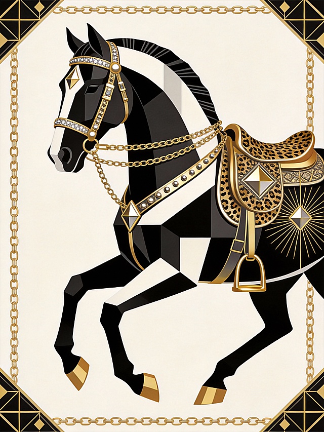 在黑白与鎏金的碰撞间，让复古美学在当代视觉语境中焕发新生，呈现出兼具力量感与精致感的视觉叙事