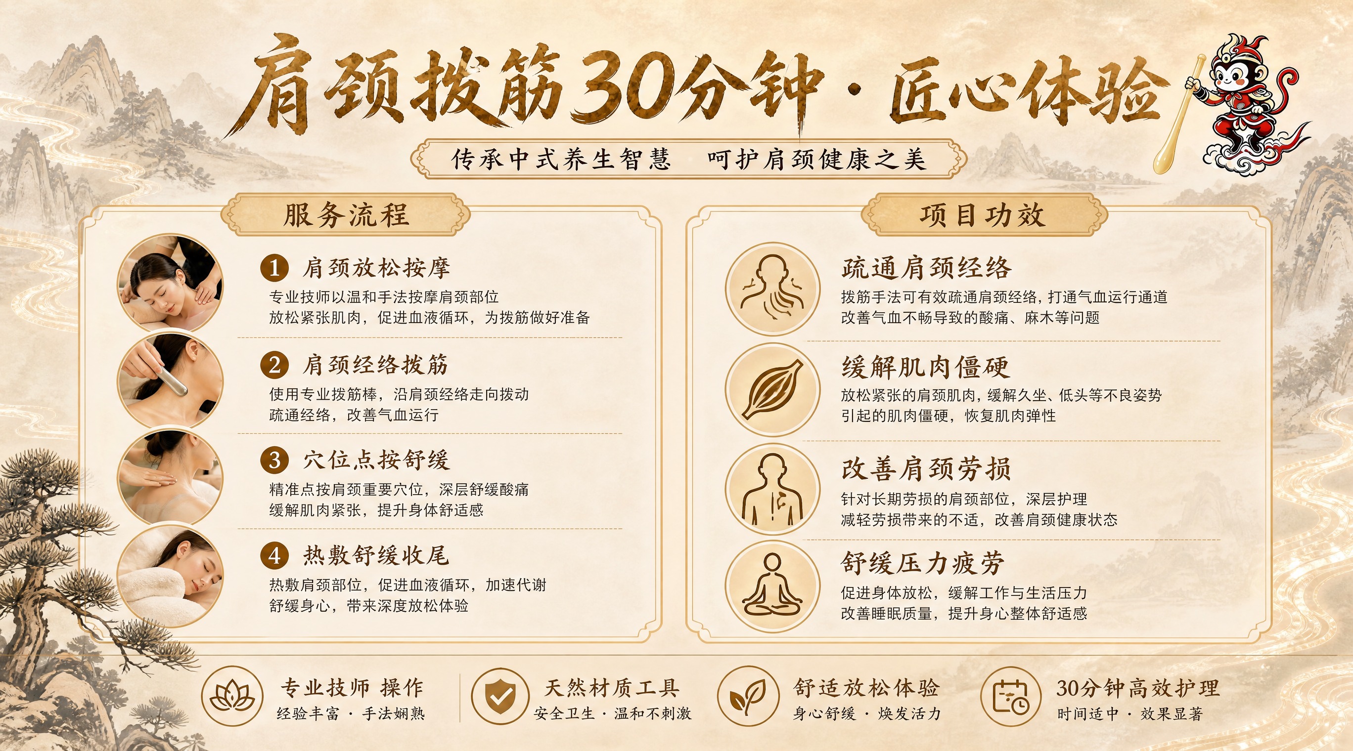 高端新中式养生风格团购详情内页介绍图，16:9横版构图，清新优… - 图片创意预览
