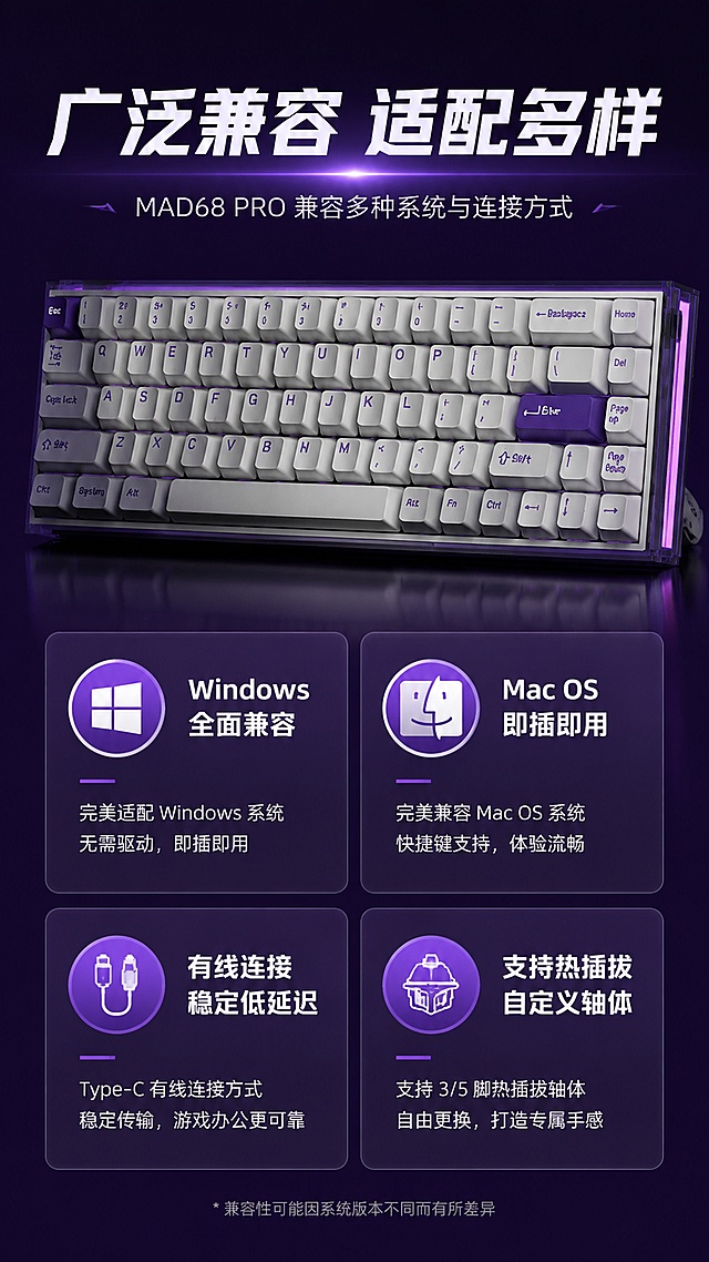 「图片1」，生成一套详情页，商品名称为MAD68 PRO键盘，适配淘宝/天猫平台，单图比例为9:16，需求屏数为10张。