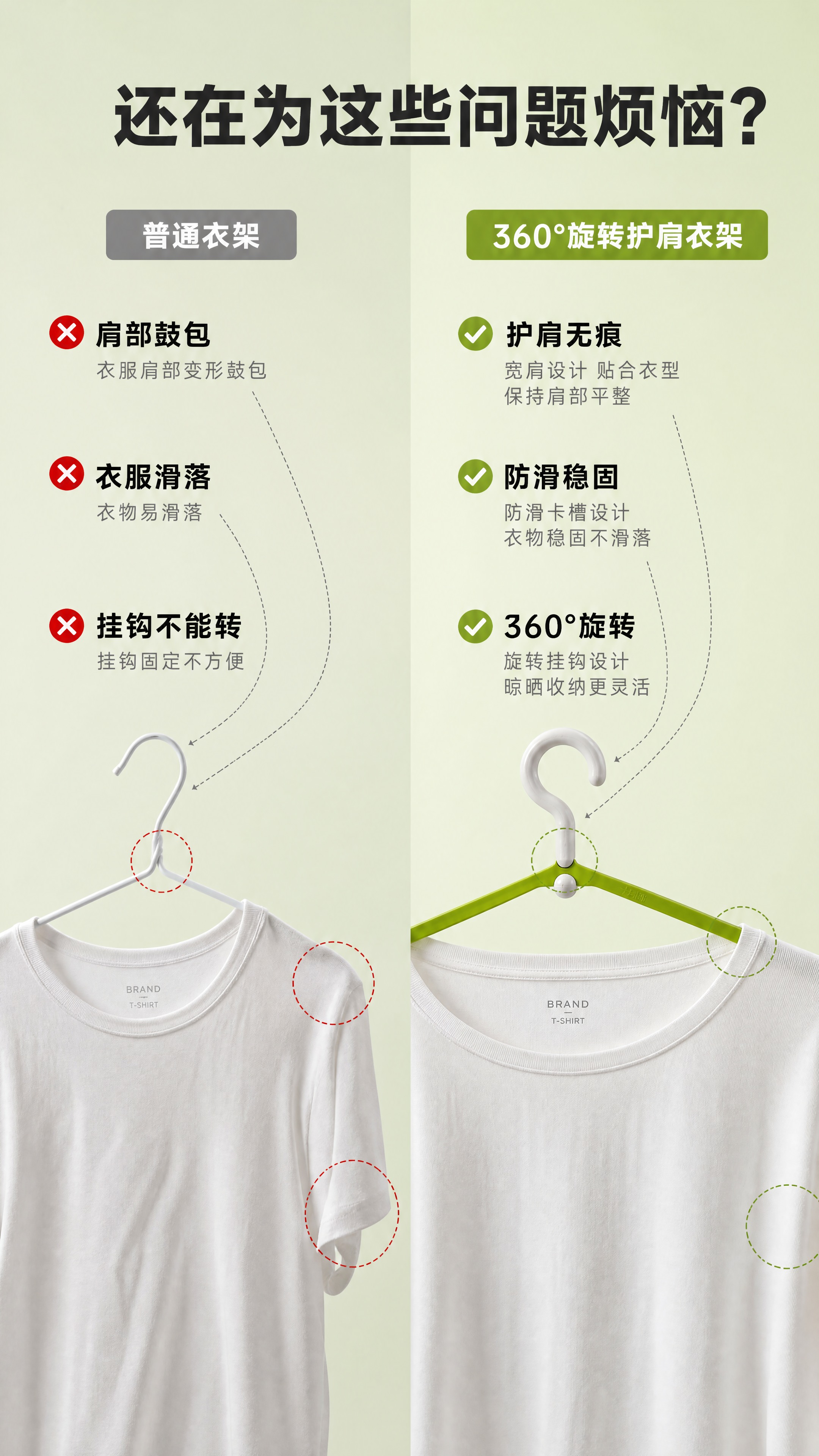 [商品] 使用【图1】果绿色360°旋转护肩衣架；保留三角衣架… - 图片创意预览