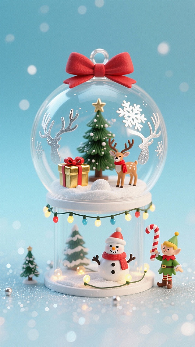 🎄透明圣诞球内，梦幻场景治愈感拉满