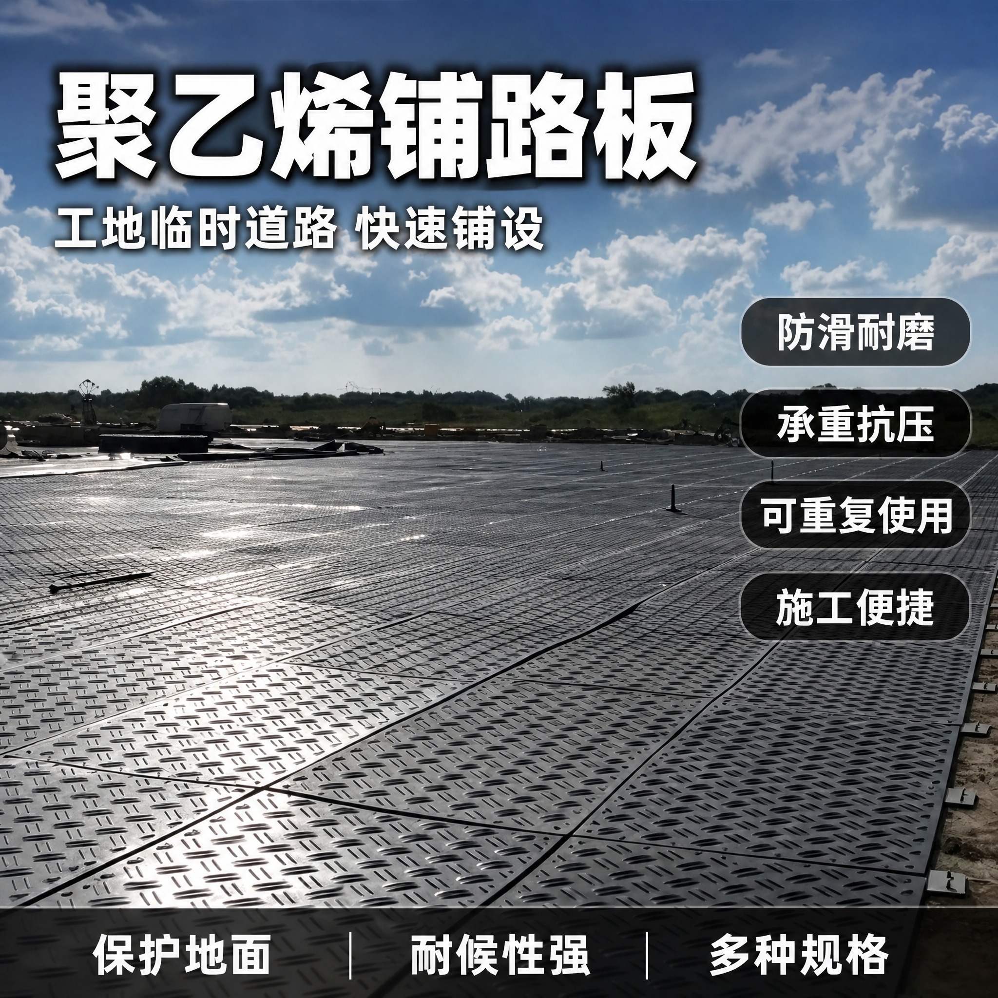 [单张主图] 聚乙烯铺路板 抖音电商主图 爆款促销感路线 真实… - 图片创意预览