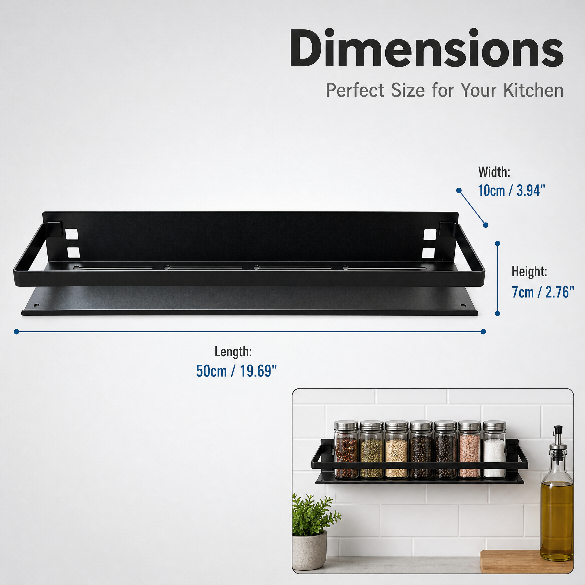 [主图-2] Black Wall Mounted Spice… - 图片创意预览