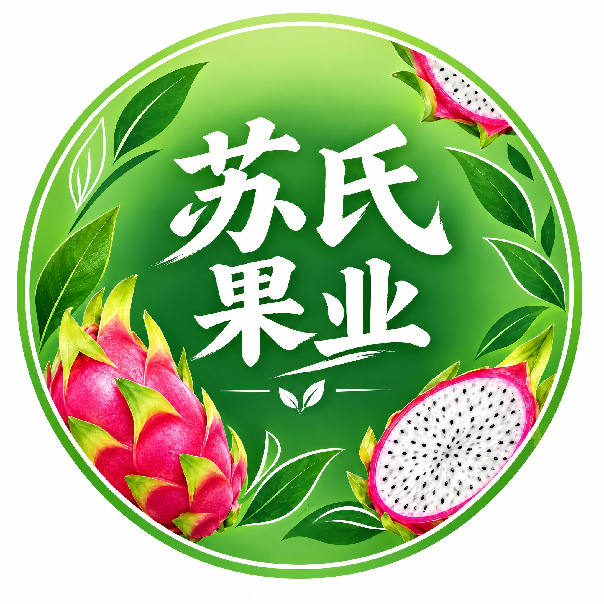 基于参考图的设计风格，重新设计为一个正圆形的火龙果标签贴纸，直… - 图片创意预览