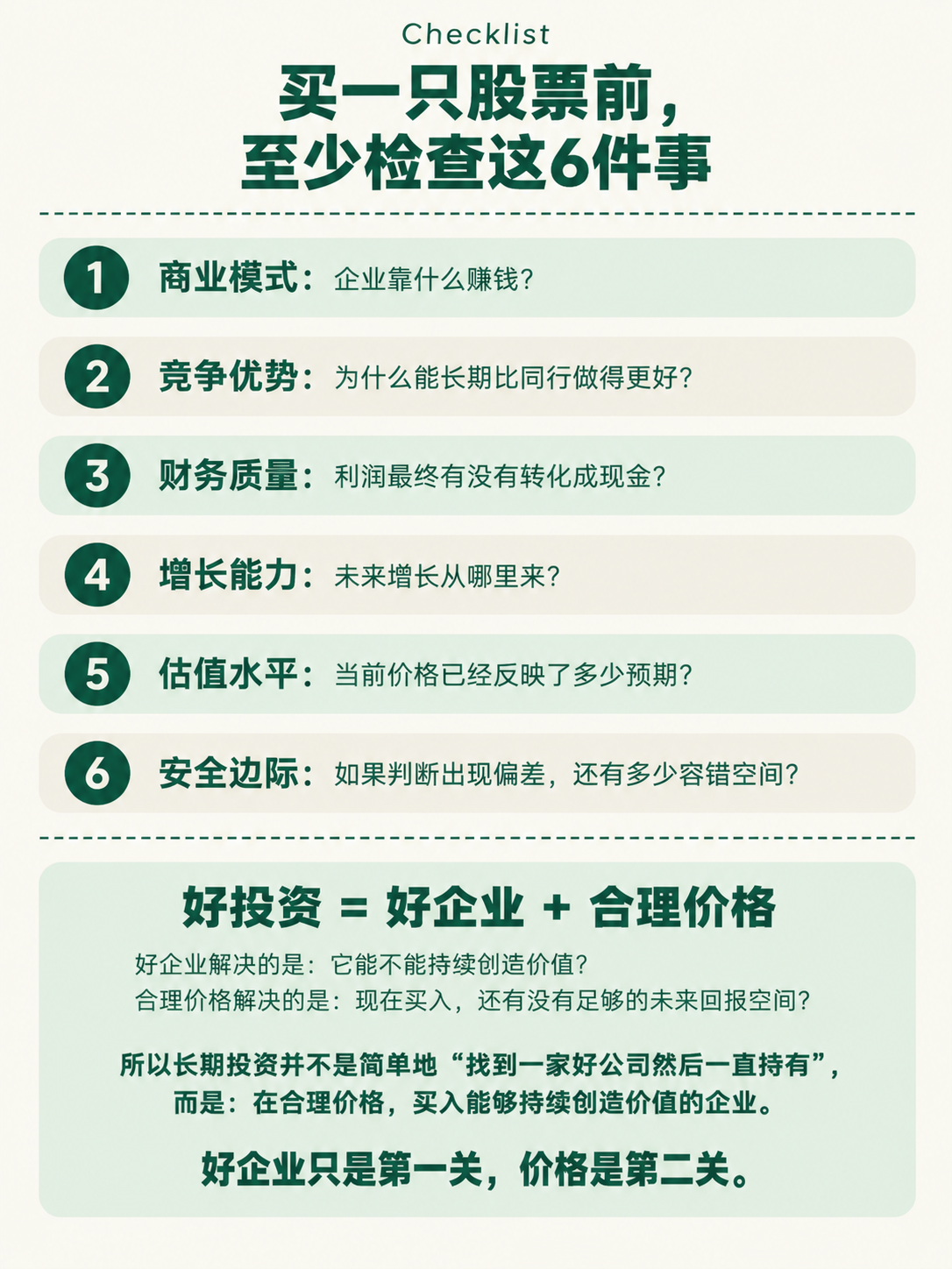 小红书知识页，极简整洁风格，米白色背景，墨绿色主文字，浅绿/浅… - 图片创意预览