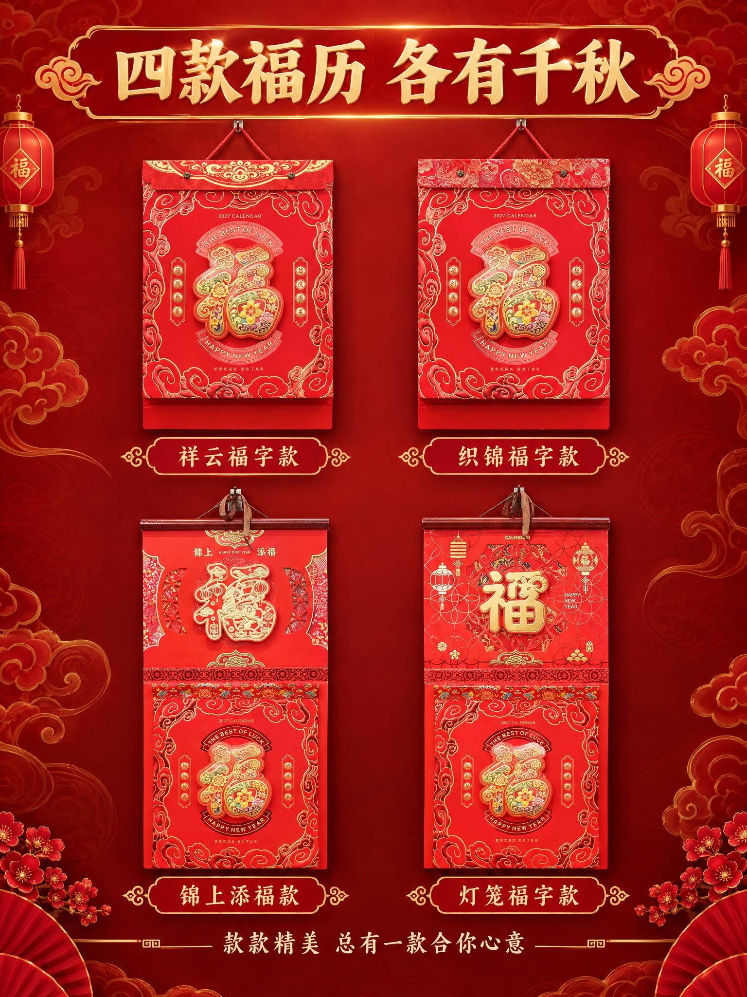 [商品] 使用【图1】【图2】【图3】【图4】2027福字八开… - 图片创意预览