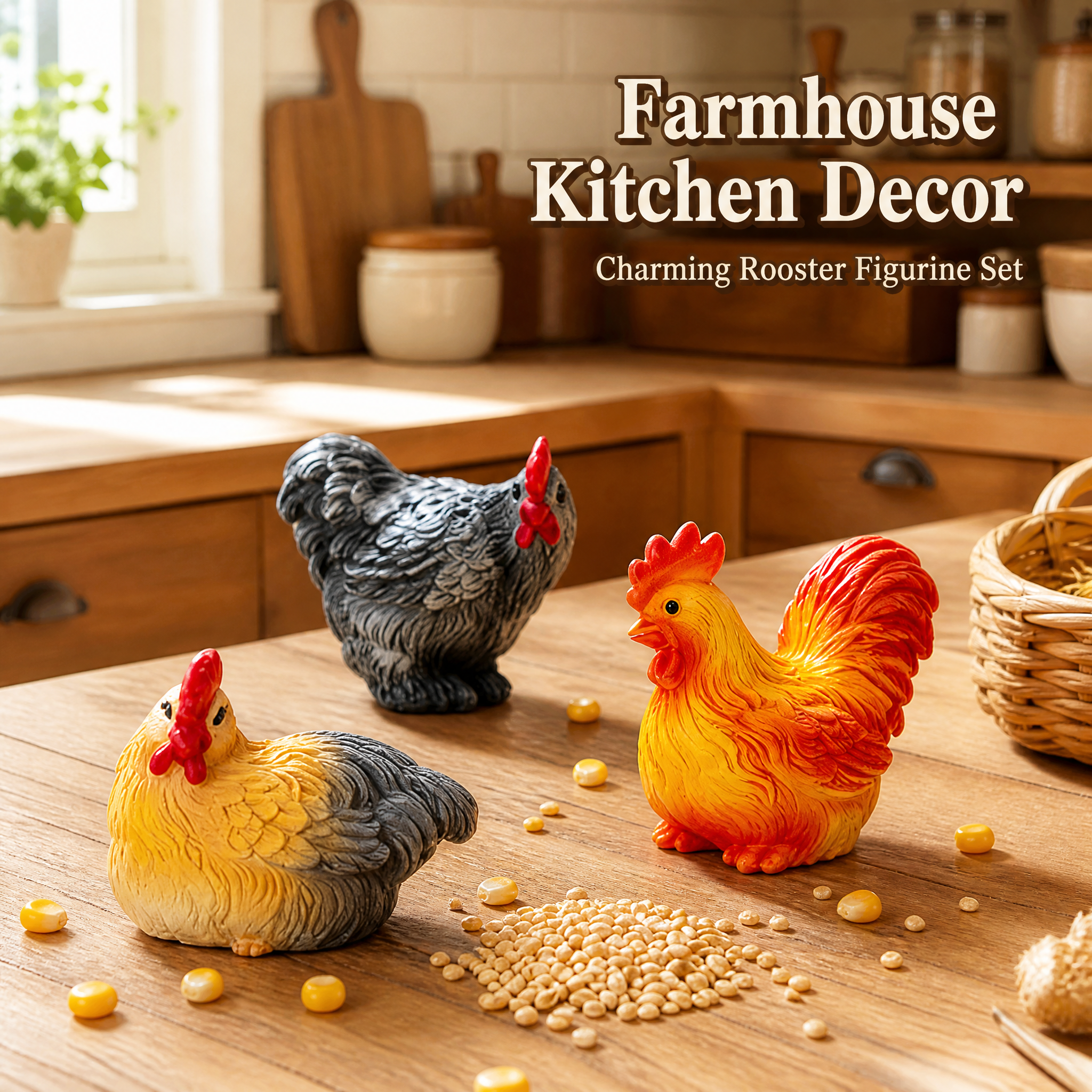 [主图-3] 桌面公鸡小摆件 Mini Rooster Fig… - 图片创意预览