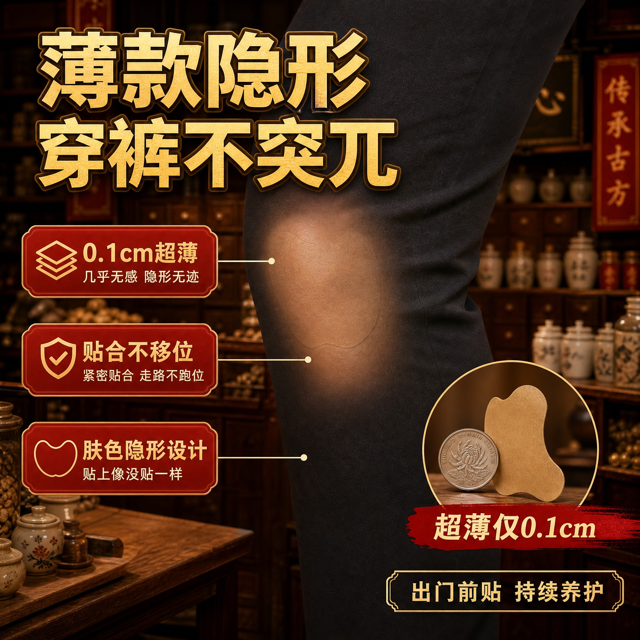 [主图-2] 核心卖点证明 主题：薄到隐形 穿裤看不见。 [统… - 图片创意预览