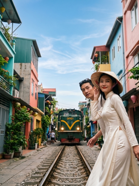 杰作级国际高端旅拍海报，融合奢侈品牌度假广告封面质感，8K超高清、电影级真实画质，3:4竖幅构图。采用135–200mm长焦镜头并结合极近距离取景，空间压缩感极强，透视与层次清晰分明。整体机位为低机位预览效果