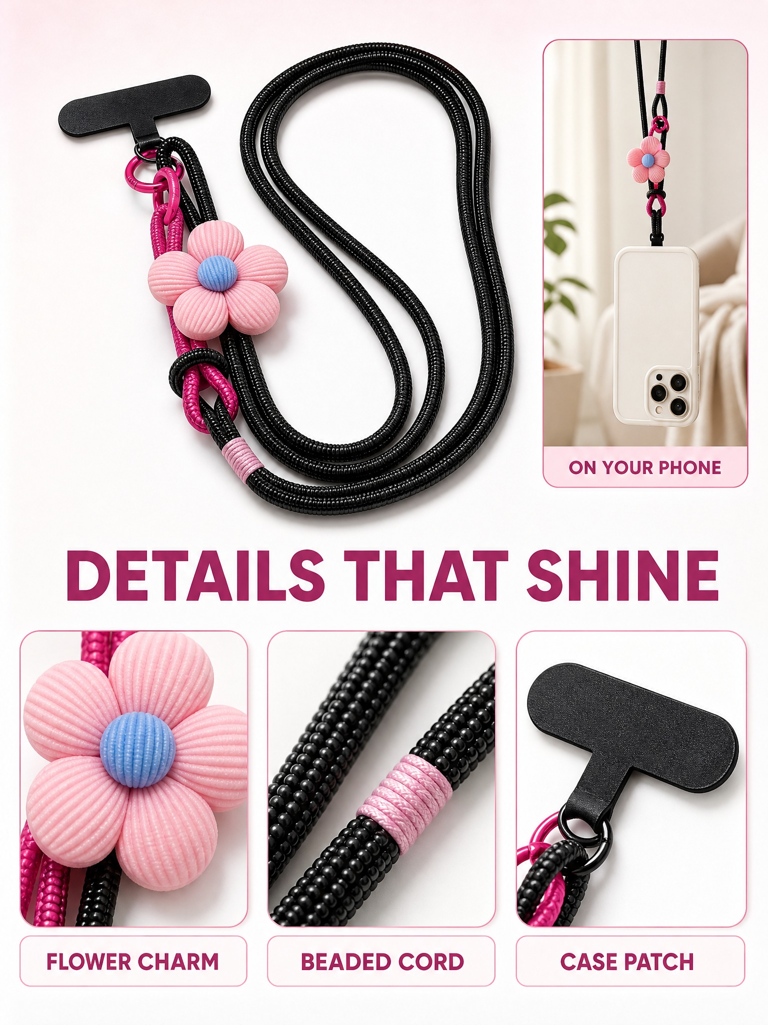 [主图-3] Beaded Crossbody Phone L… - 图片创意预览