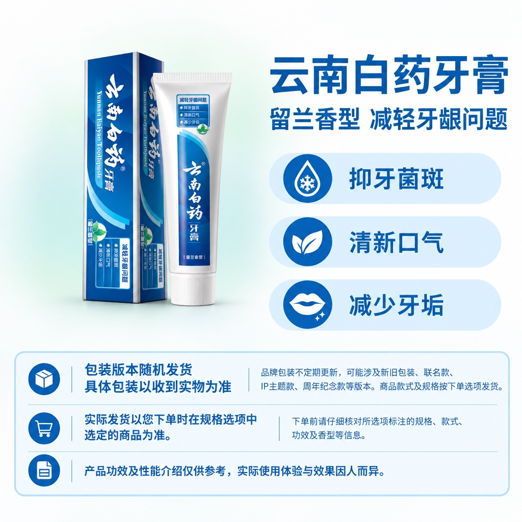 复刻指定版式母版，制作云南白药牙膏电商单品主图，1:1方图。… - 图片创意预览