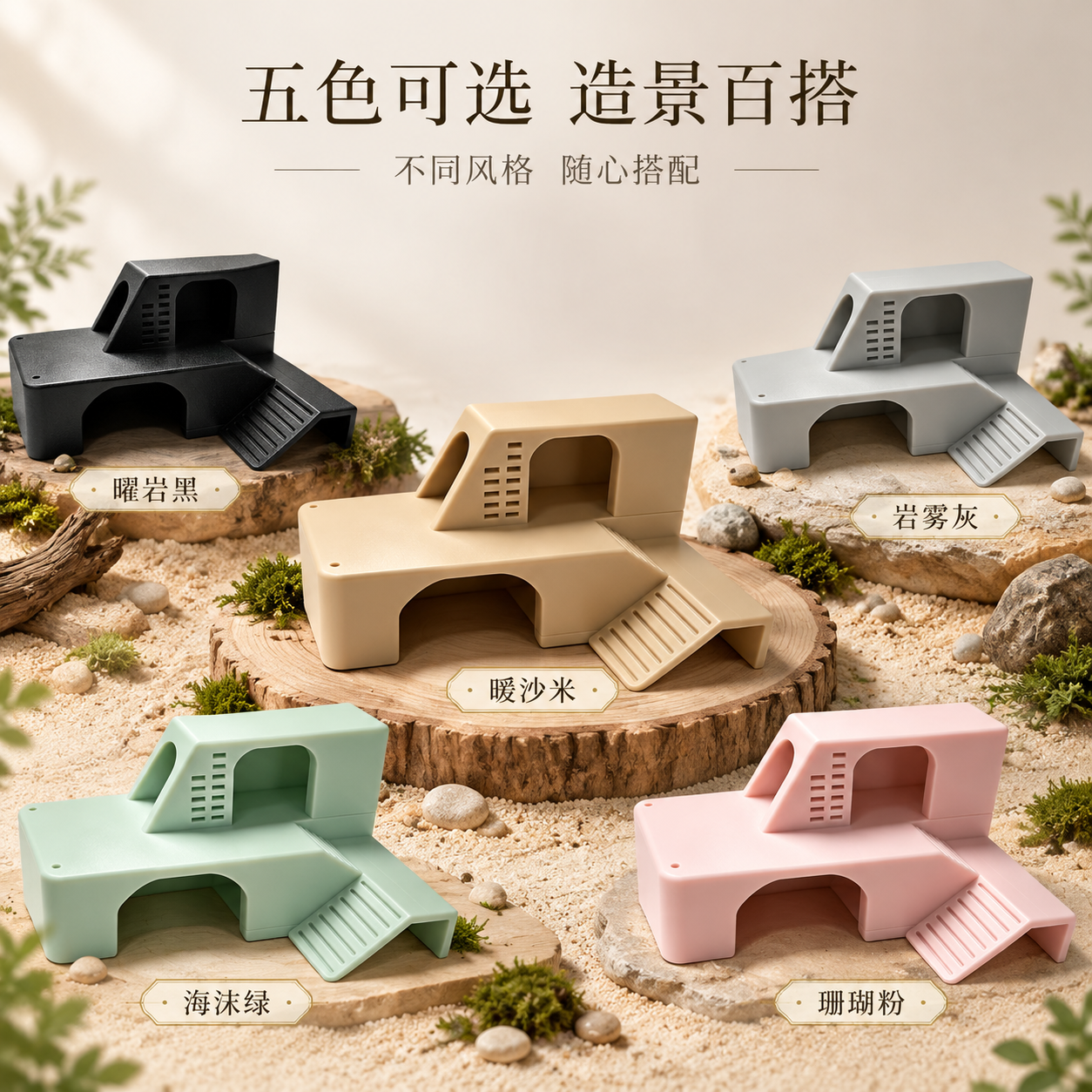 [主图-6] 淘宝多款展示图：五色全家福与款式雅称，突出高颜值… - 图片创意预览