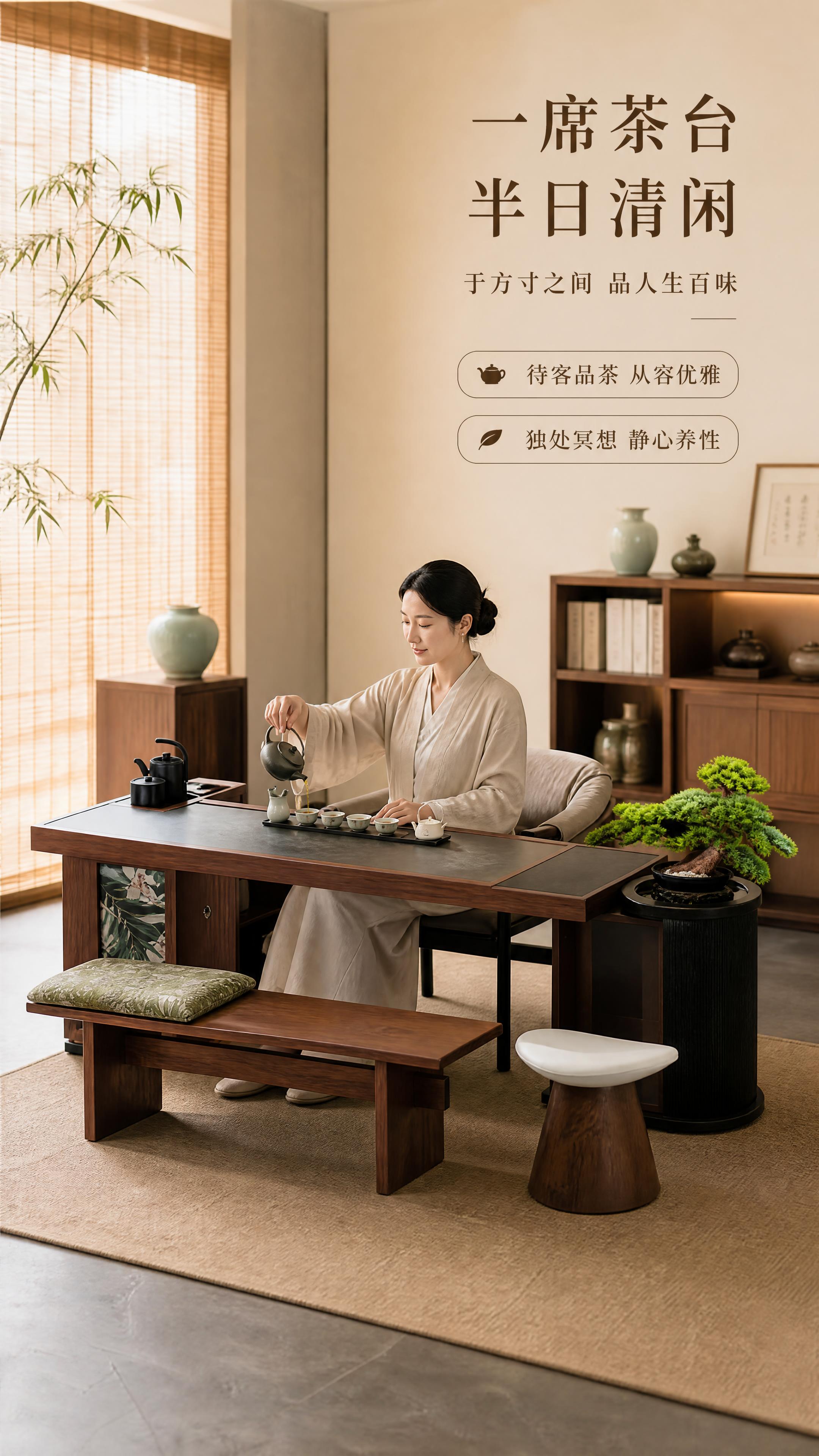 [第5张] 详情页使用场景页-人物泡茶互动场景。本张使用【图1… - 图片创意预览