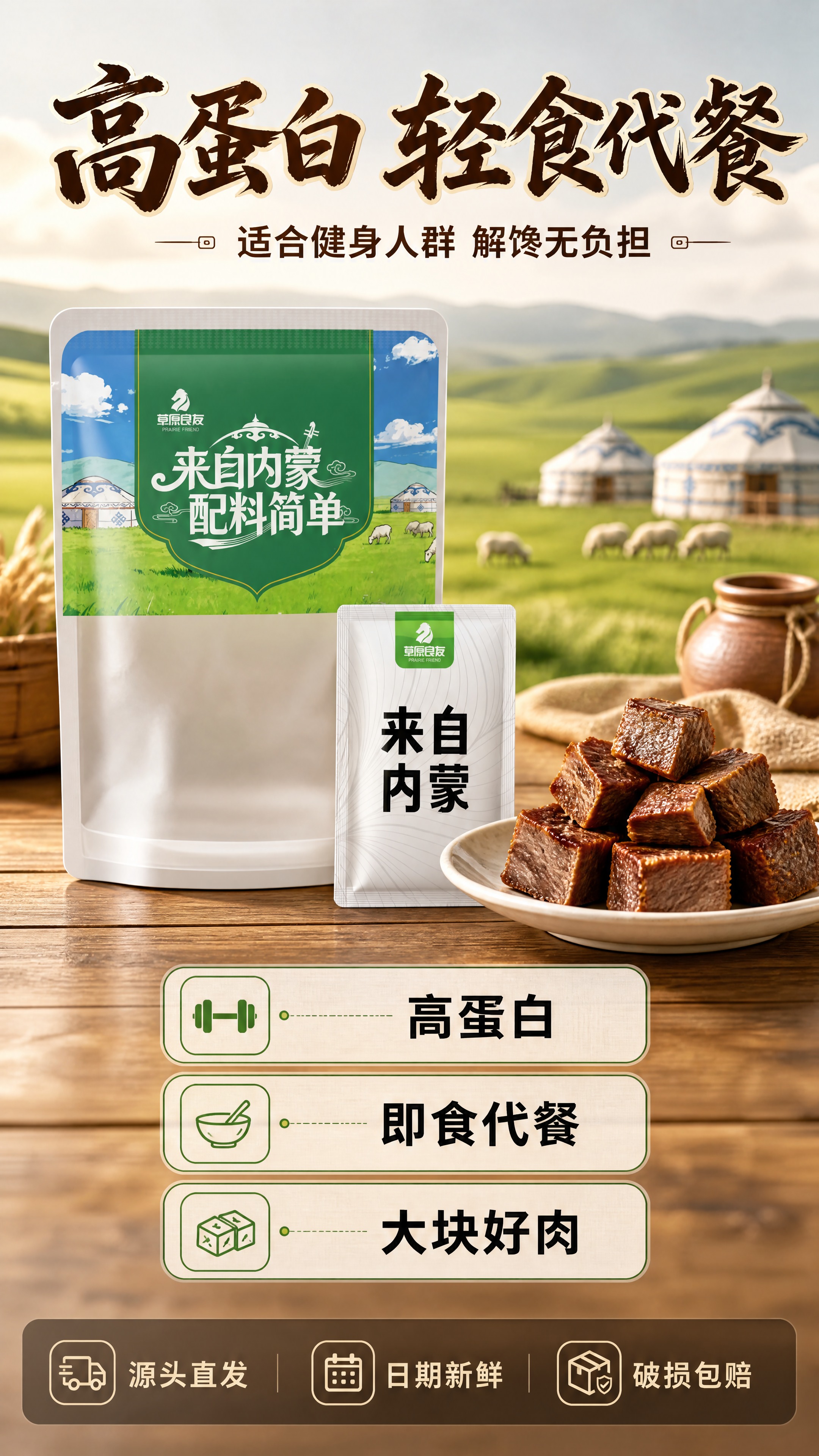 【详情页-6｜高蛋白轻食代餐·服务承诺（外袋+小包装尺寸修正版… - 图片创意预览