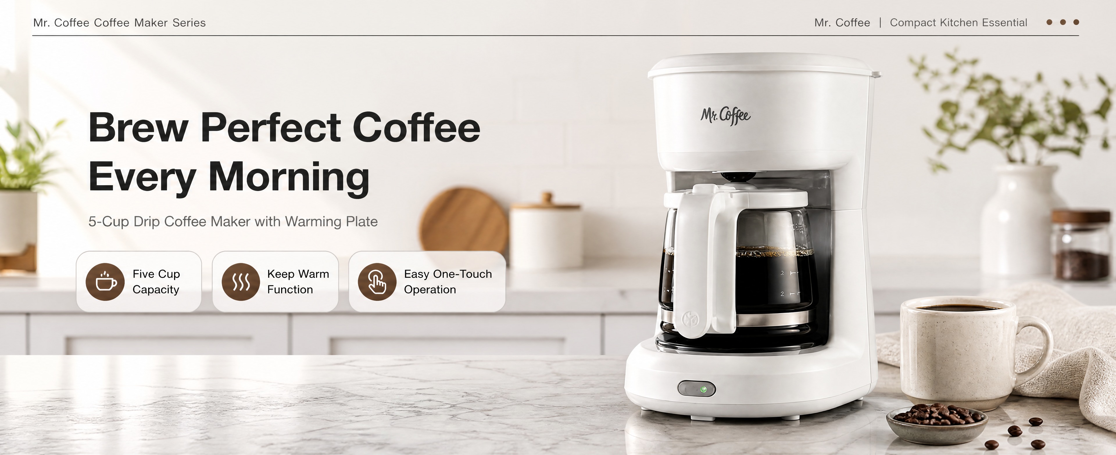 [商品] 使用【图1】Mr. Coffee白色5杯滴滤式咖啡机… - 图片创意预览