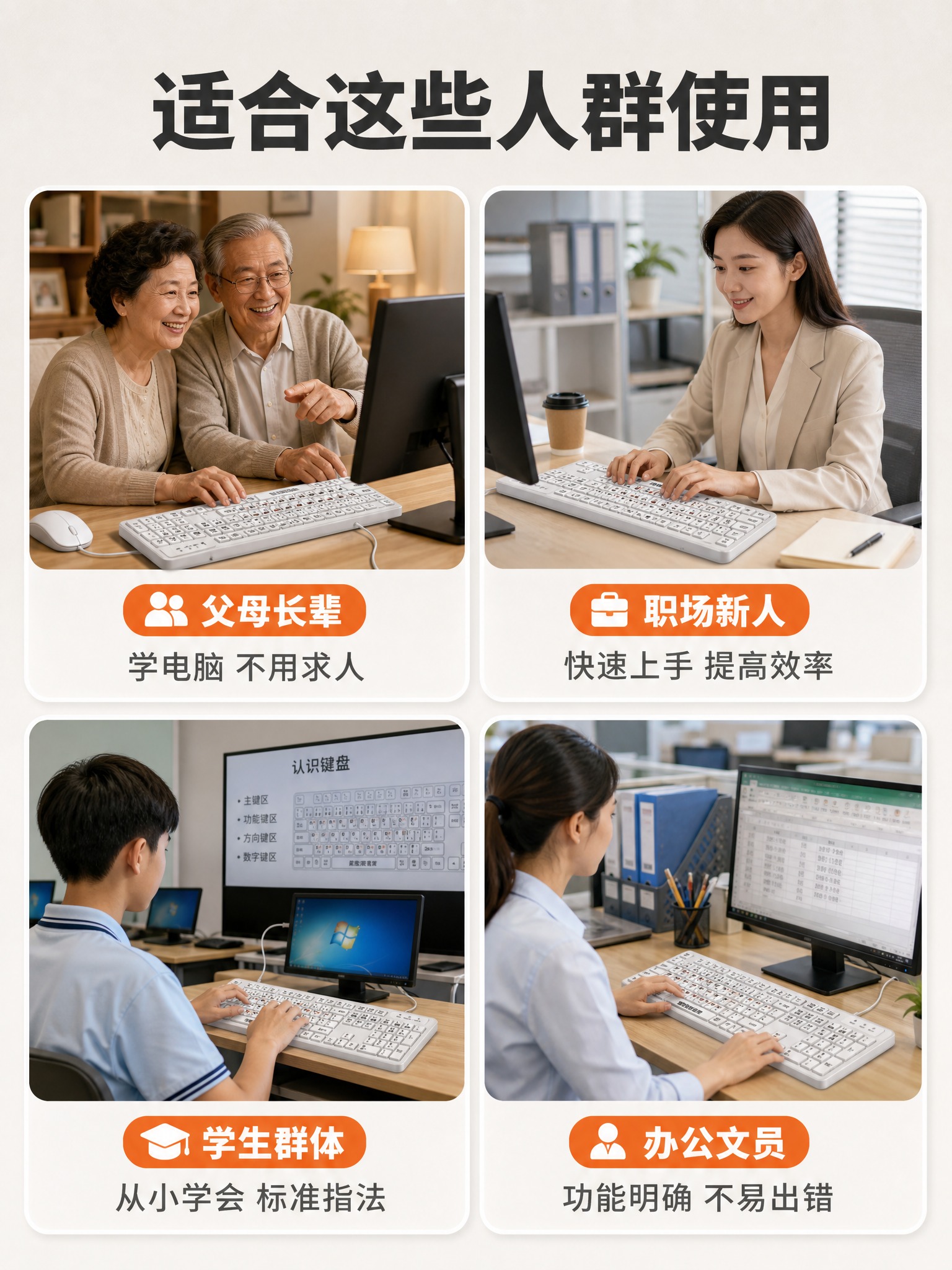 [商品] 使用【图1】白色中文标注学习键盘；保留104键布局、… - 图片创意预览