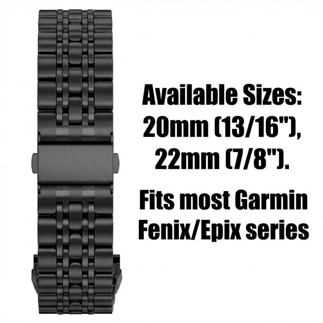 [Main Image 5] Size specification display for Garmin Quick Release Three-Bead Stainless Steel Watch预览效果