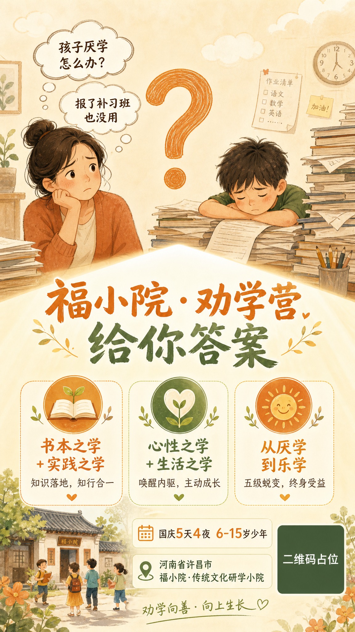一张亲子教育对话风格的课程招生竖版海报，9:16比例。主题为家… - 图片创意预览