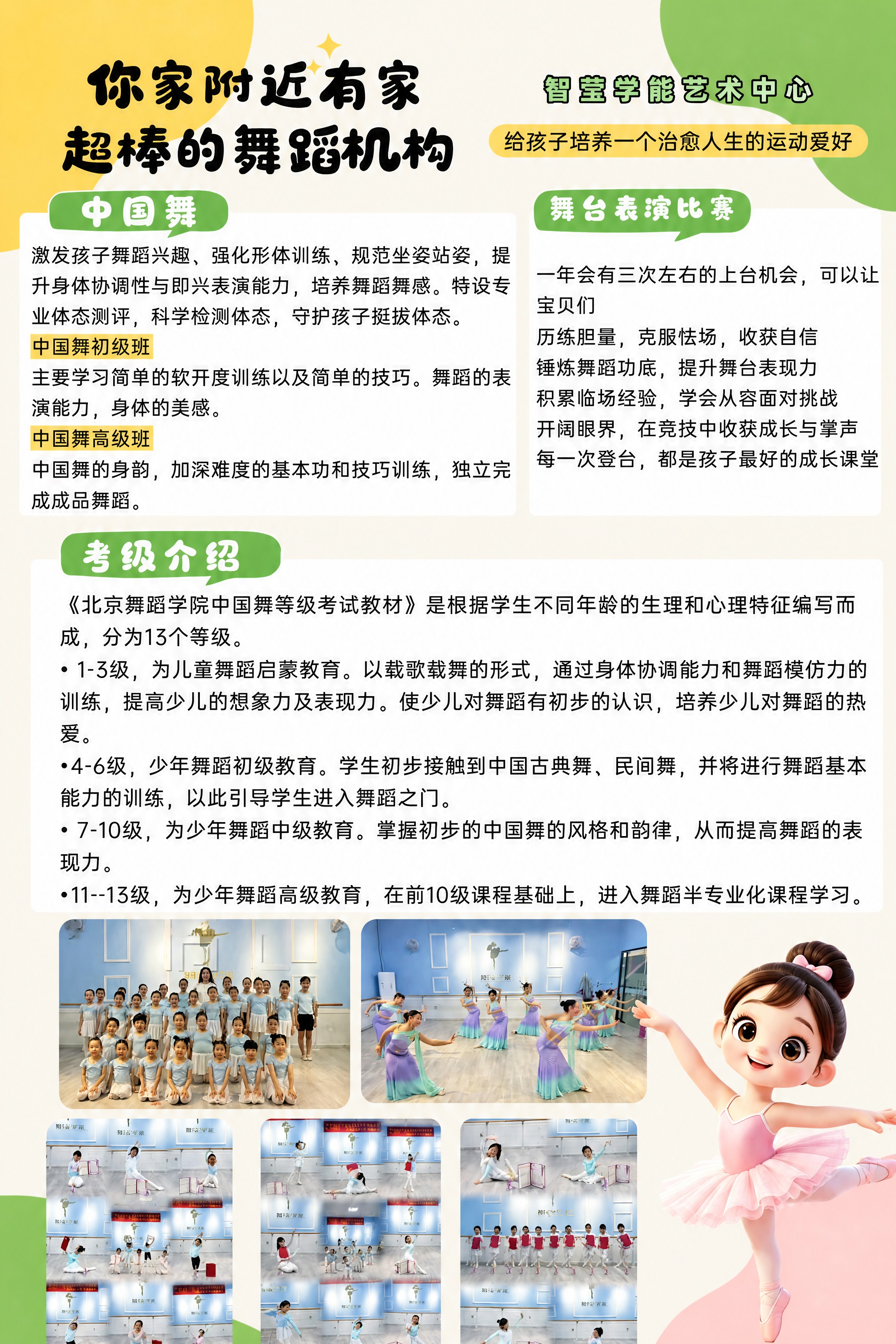对这张“智莹学能艺术中心”舞蹈课程招生海报做高清修复重渲染：1… - 图片创意预览
