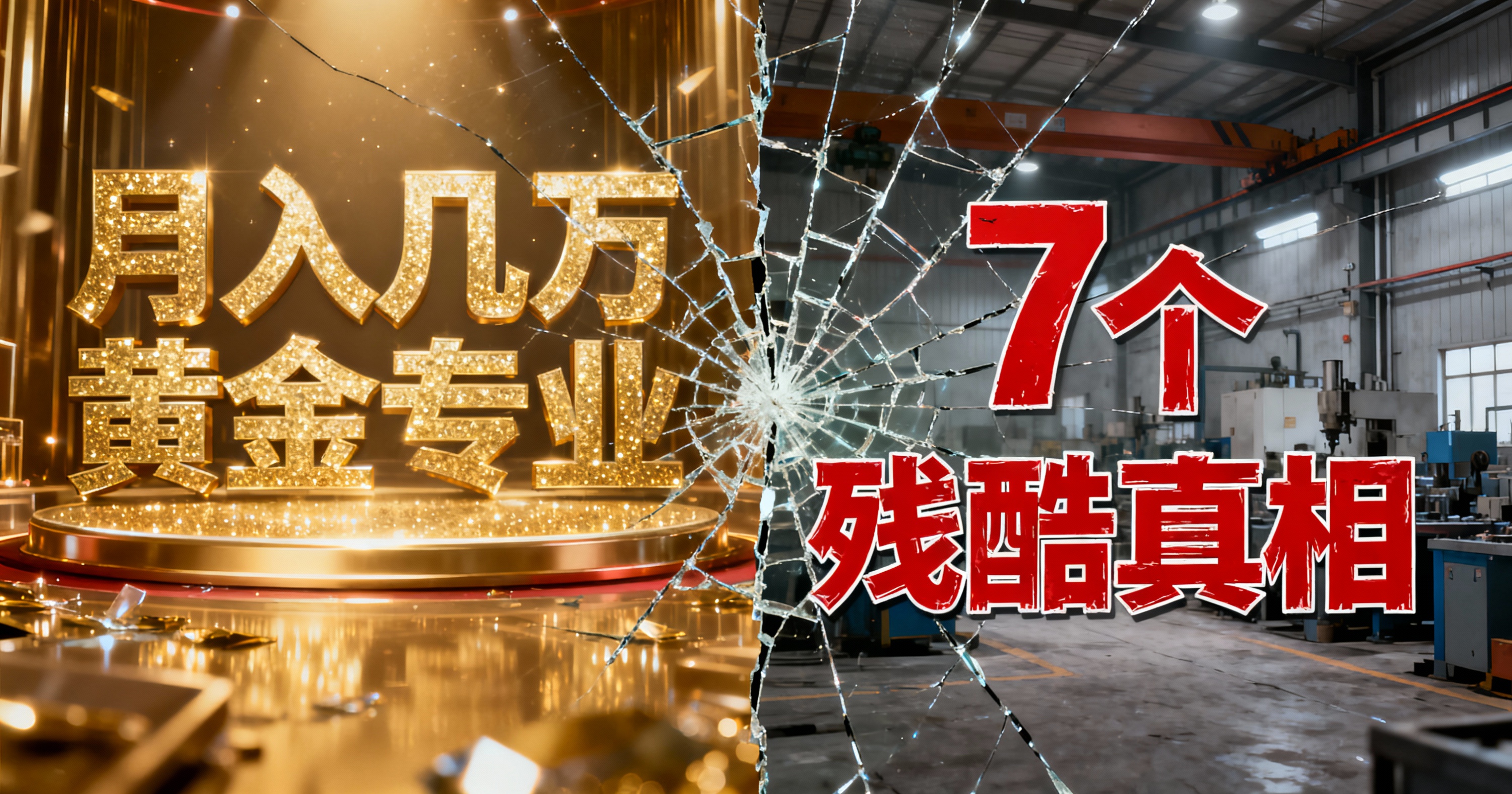 [image-一张分割对比风格的图片。左侧背景是浮夸的金色短视… - 图片创意预览