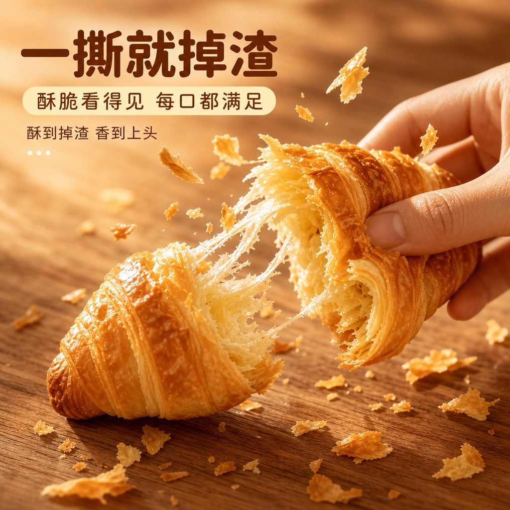 [商品] 使用【图1】晨光牛角包；保留牛角包造型、酥皮纹理和金… - 图片创意预览
