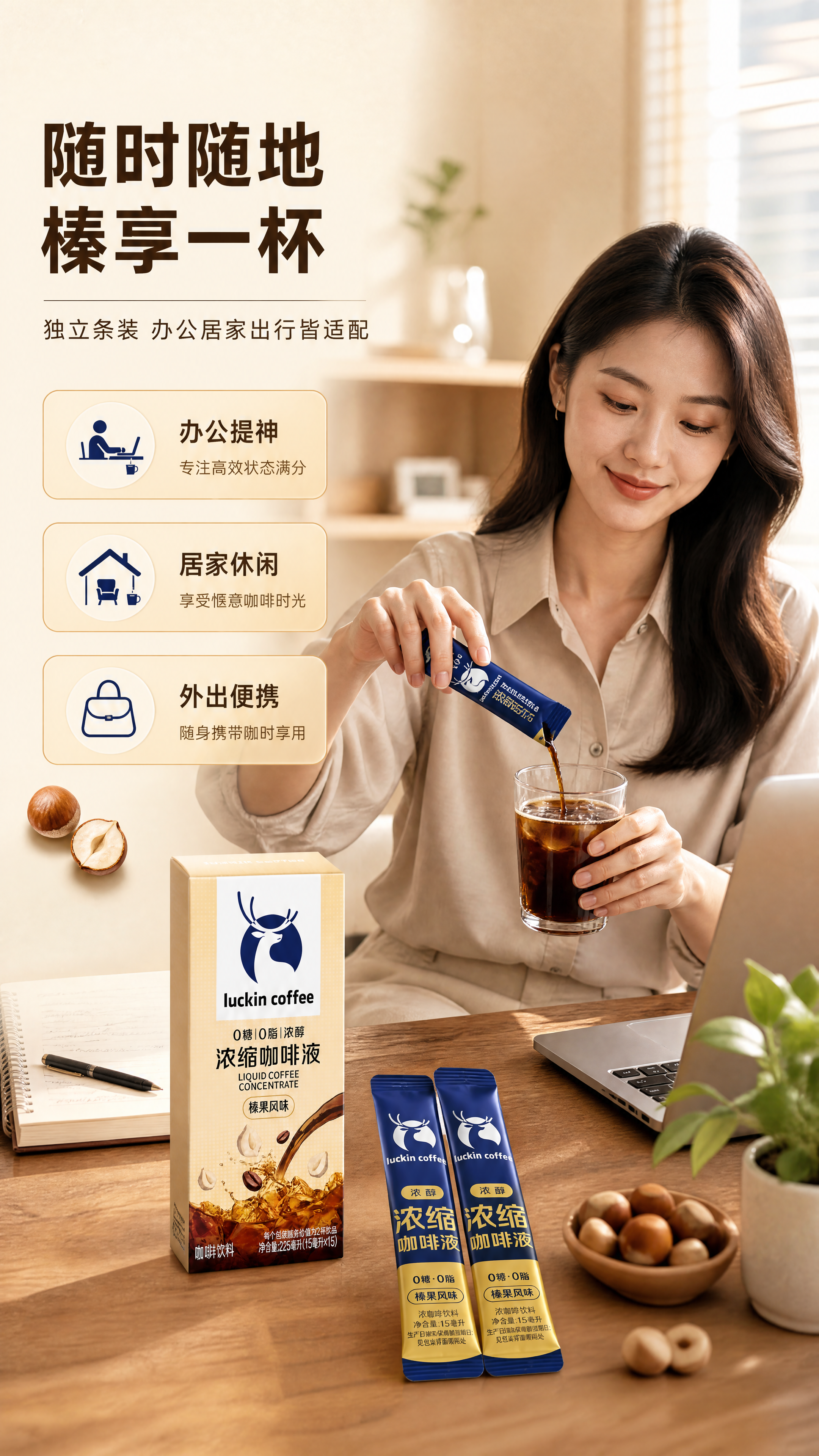 [商品] 使用【图1】瑞幸咖啡浓缩咖啡液外盒与【图2】独立条装… - 图片创意预览