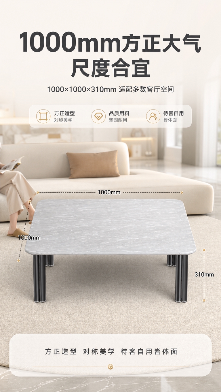 [商品] 使用【图1】DC-6607B大方几（石面）；保留方形… - 图片创意预览