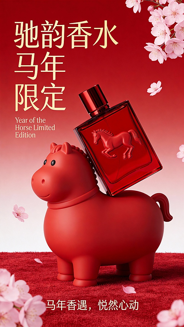 电商商品图马年限定香水