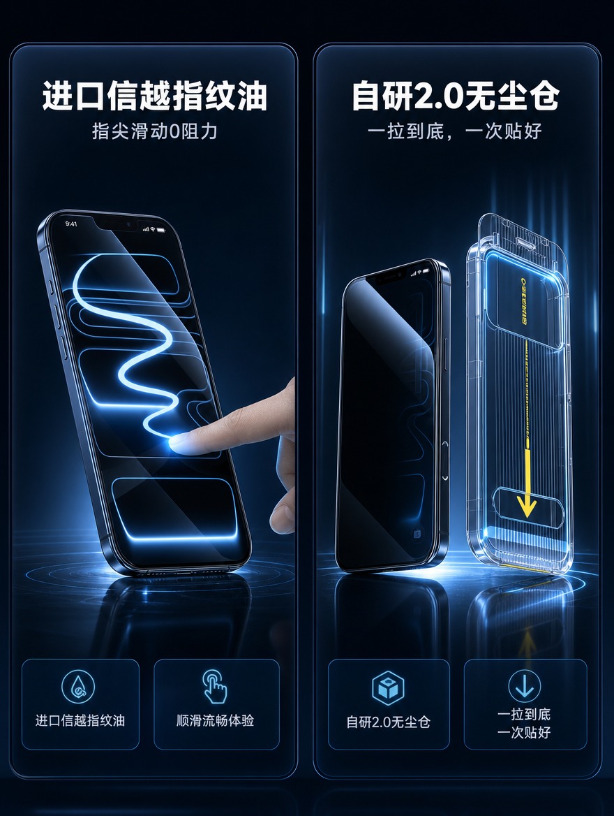 [商品] 使用【图1】的手机防窥钢化膜与无尘仓配件；保留手机外… - 图片创意预览