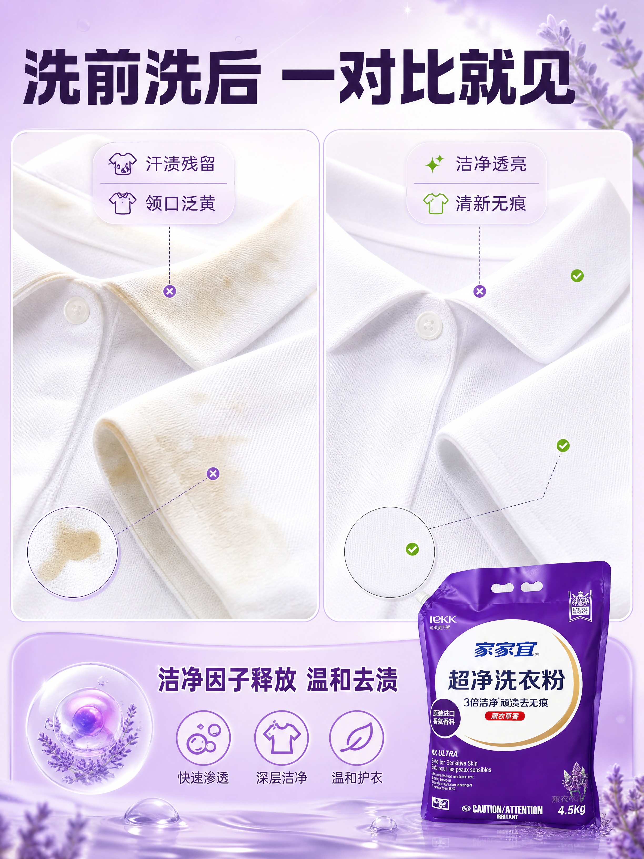 [商品] 使用【图1】家家宜超净洗衣粉 4.5Kg 紫色袋装；… - 图片创意预览