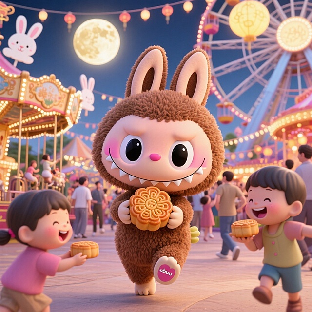 《Labubu 的中秋游乐园：月饼与欢乐的邂逅》