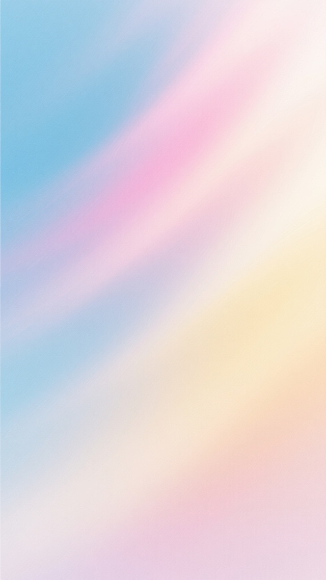 一张充满梦幻感的弥散光背景，采用不同的弥散光色彩，色彩柔和过渡，从左上角的浅蓝色逐渐向右上方晕染出明亮的粉色，再到右下角的淡黄色，整体呈现出轻盈、通透、柔和的视觉效果，色彩饱和度适中，光线均匀且具有朦胧感，营造出宁静而温暖的氛围，适合作为背景使用。