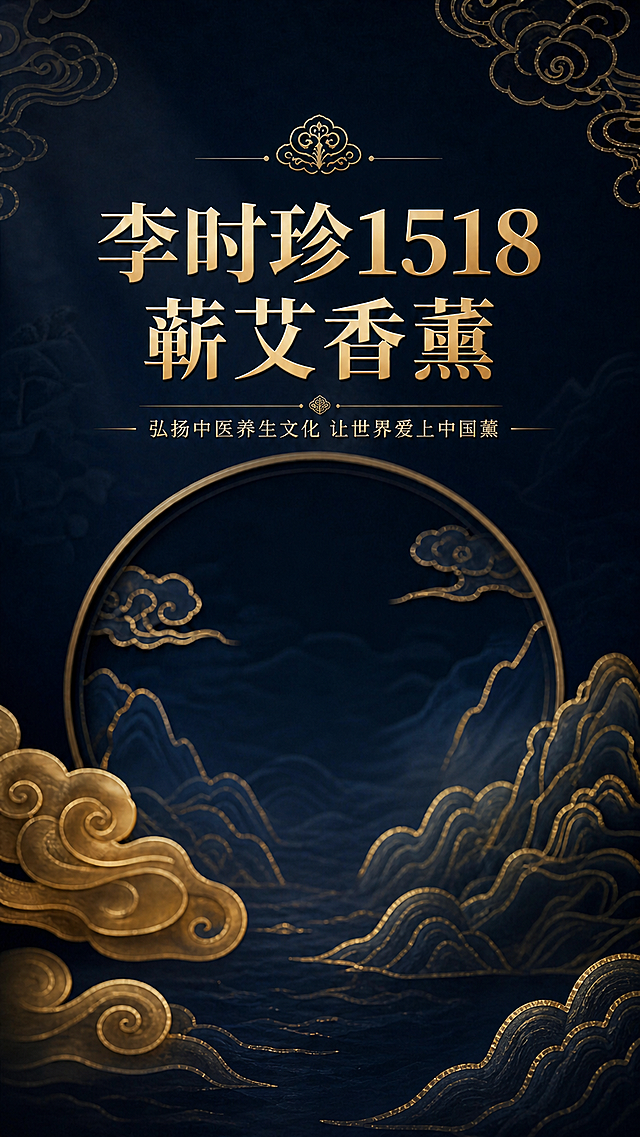 删除图片主体的罐子和烟，保留原海报所有文字、云纹、山峦装饰和藏蓝描金背景，保持整体国潮中式风格不变