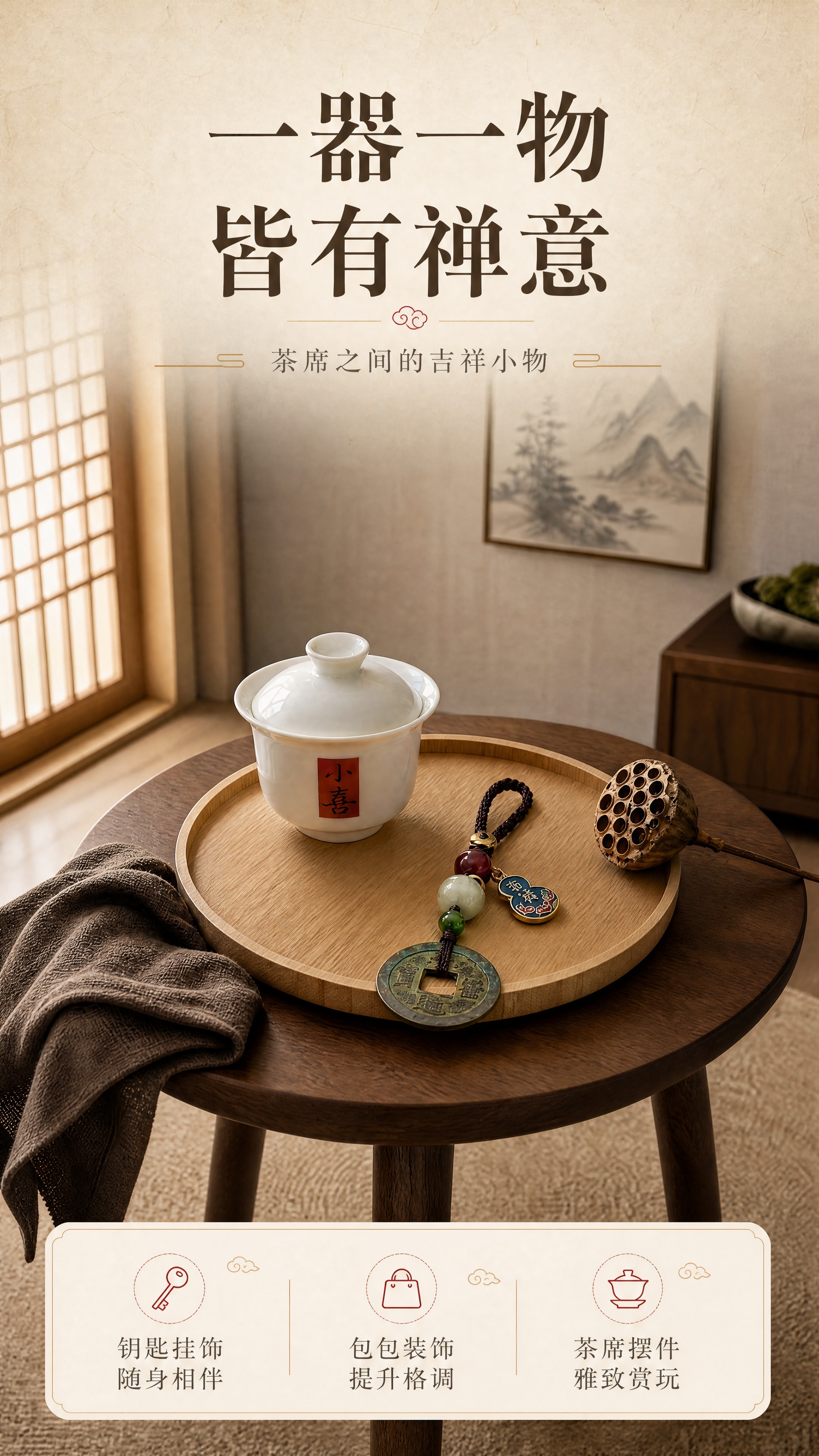 [商品] 使用【图3】古币铜钱吉祥葫芦钥匙扣挂饰；保留深棕色编… - 图片创意预览