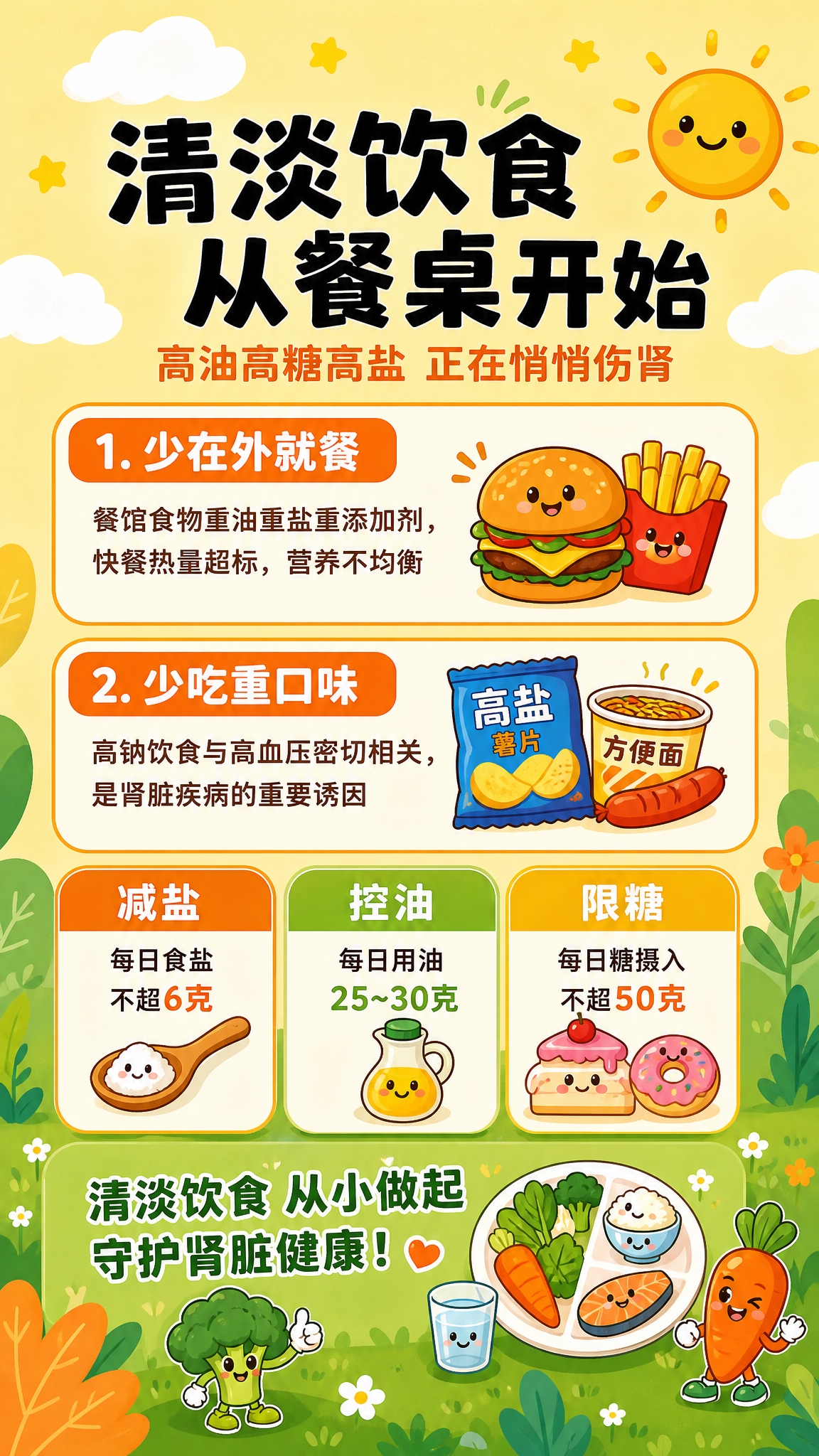 肾脏健康科普海报，竖版9:16，可爱卡通风格，青少年向。背景换… - 图片创意预览