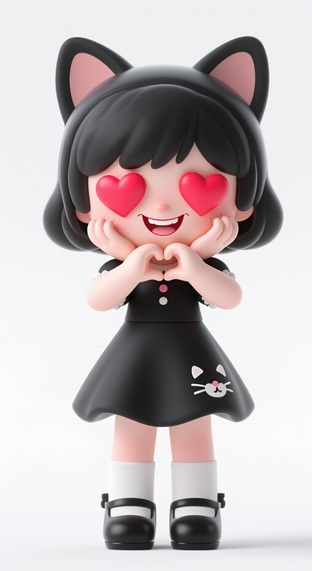 更换表情动作，分别生成加油，       我瞅瞅，爱你哟，纠结的表情，可改变动作