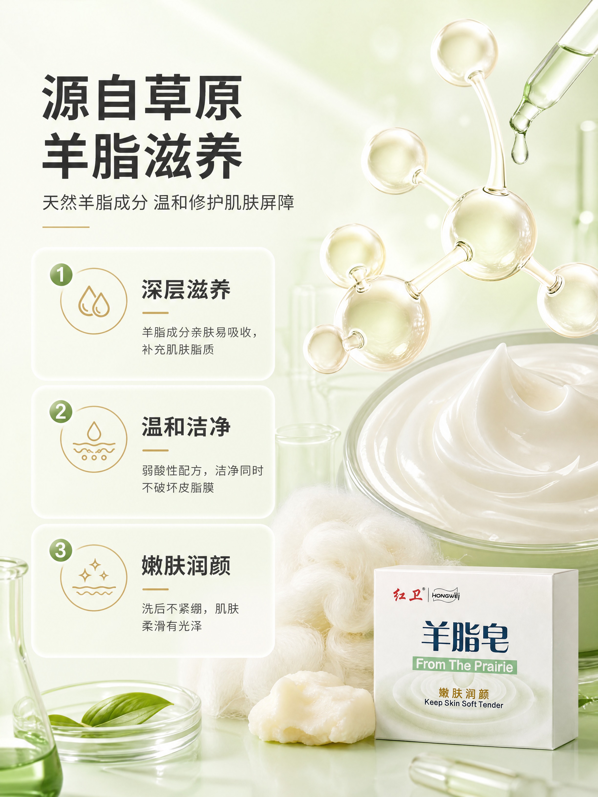 [商品] 使用【图1】红卫羊脂皂产品包装盒；保留所有包装文字、… - 图片创意预览