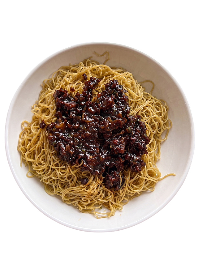 青瓜丝和溏心蛋去掉