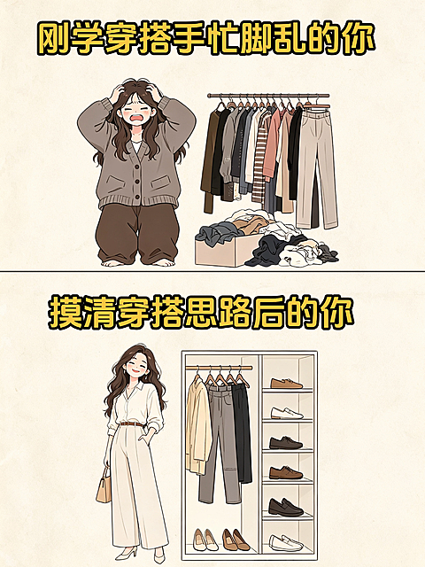 小红书女孩穿搭对比图封面