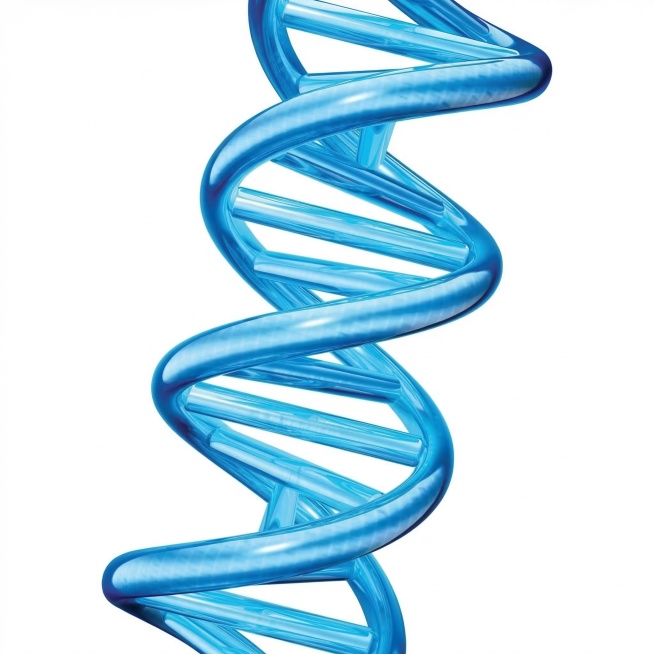 将图中的蓝色DNA双螺旋的背景改为纯白色，主体DNA结构保持不变并清晰化处理预览效果