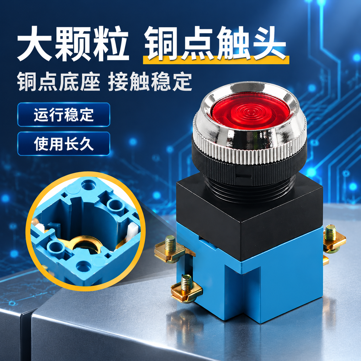[商品] 使用【图1】LA19系列红色平头带灯按钮开关；保留红… - 图片创意预览